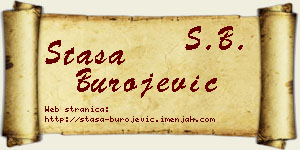 Staša Burojević vizit kartica